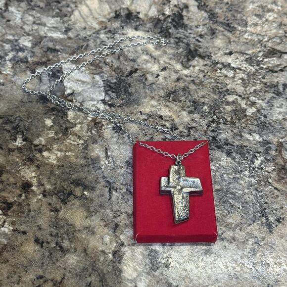 Christian Cross‎ Mid-century Modern Style Abstract Art Pendant Necklace 24” - Picture 3 of 4